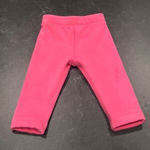 Primary brand pink fleece leggings, 3-6 months, never worn